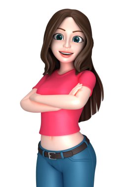 Genç bir kadının 3D render 