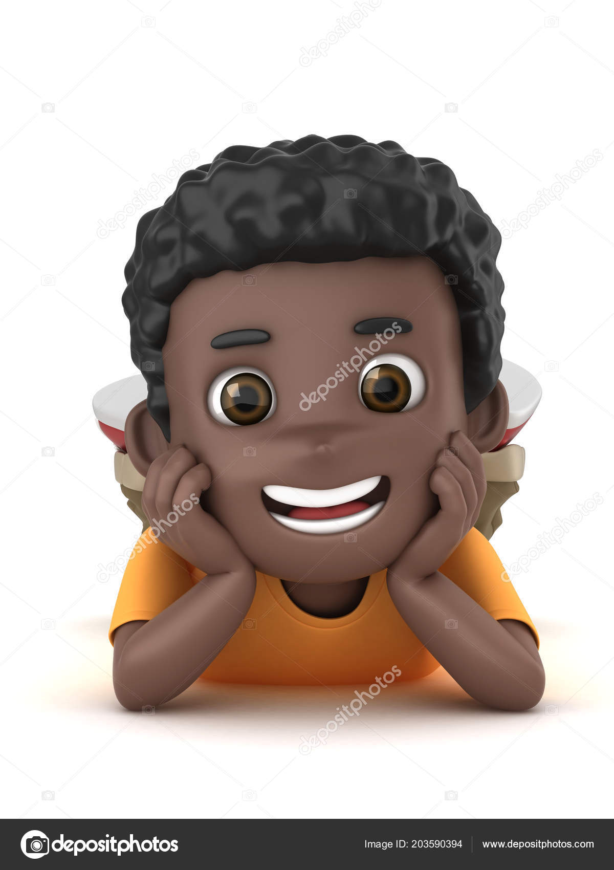 Happy Afro American Boy Measures His Stock Vector (Royalty Free) 1391098280