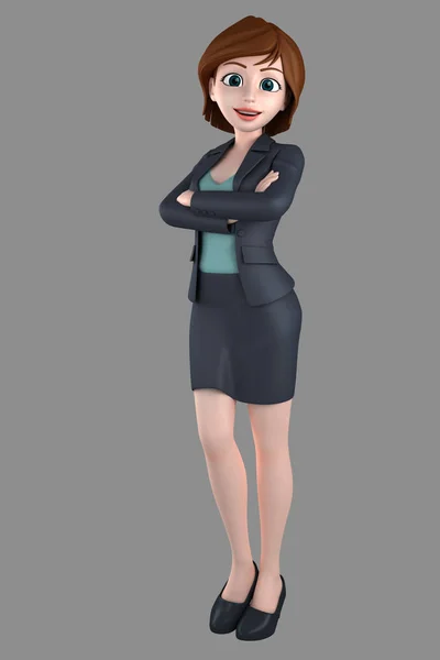 Illustration Young Business Woman Office Attire — Stock Photo, Image