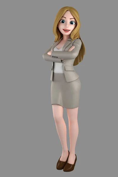 Illustration Young Business Woman Office Attire — Stock Photo, Image