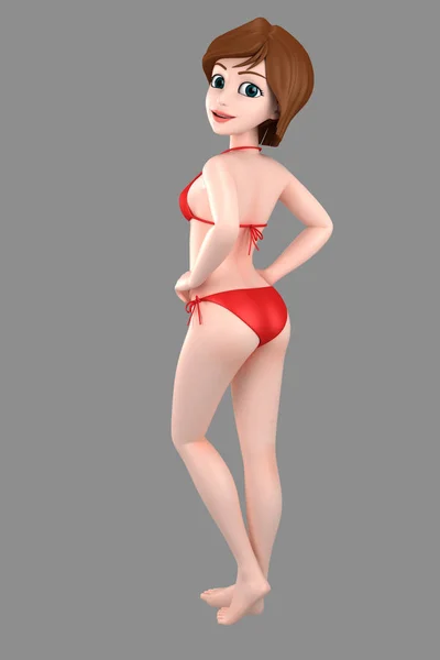Illustration Eines Sexy Mädchens Badeanzug Oder Bikini — Stockfoto