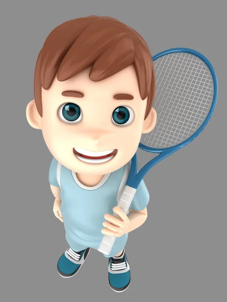 Illustration Pojke Tennis Enhetliga — Stockfoto