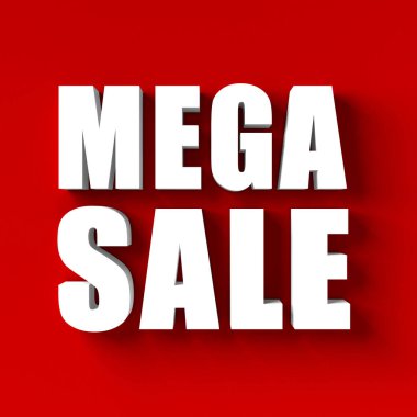 Kırmızı blackground satışında mega 3D render
