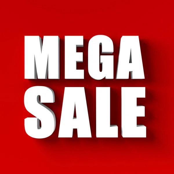 Render För Mega Sale Röda Blackground — Stockfoto