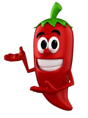 bir biber sunan 3d render