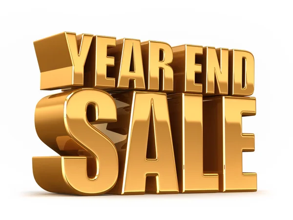 Render Year End Sale Word Gold — Stok Foto
