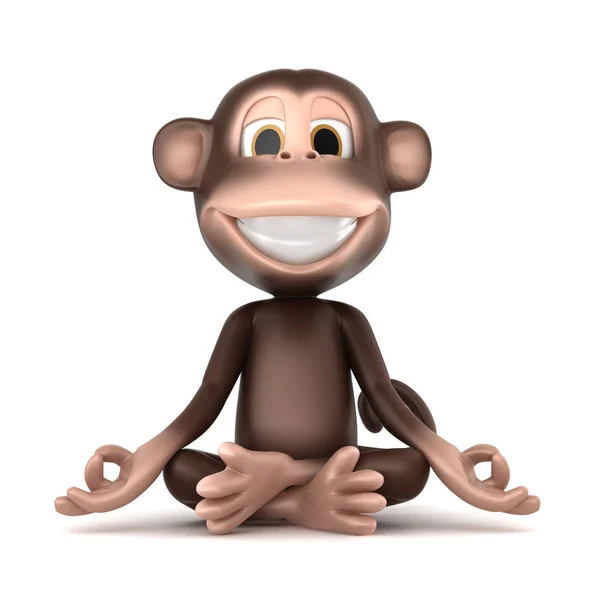 Representación Mono Posición Yoga Meditando — Foto de Stock