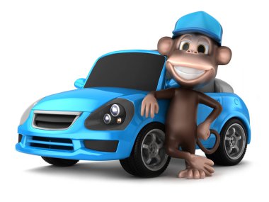 mekanik bir maymunun 3D render