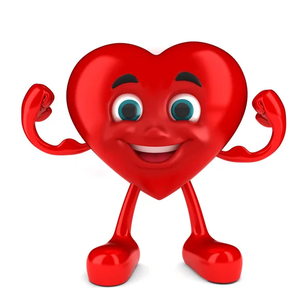 Render Strong Happy Heart — Stock Photo, Image