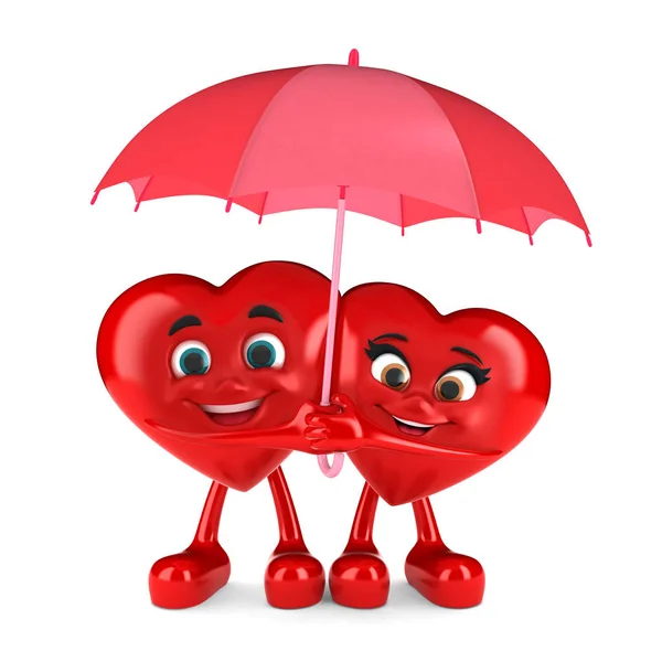 Render Happy Hearts Holding Hands While Walking Stock Illustration by  ©gouraudstudio #203621504