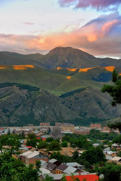 Şehir Vanadzor Ermenistan Güzel Gün Batımı — Stok fotoğraf
