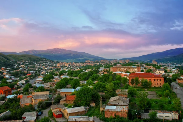 Vanadzor Ved Solnedgang Lori Provinsen Armenien - Stock-foto