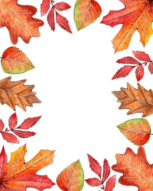 Suluboya Sonbahar Fonu arkaplan, çerçeve, kenar