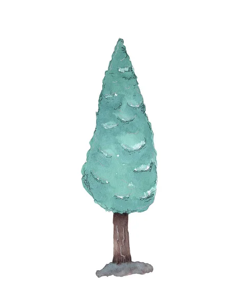 Handgezeichnete Aquarell-Baum-Illustration — Stockfoto