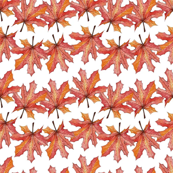 Seamless watercolor autumn fall pattern.