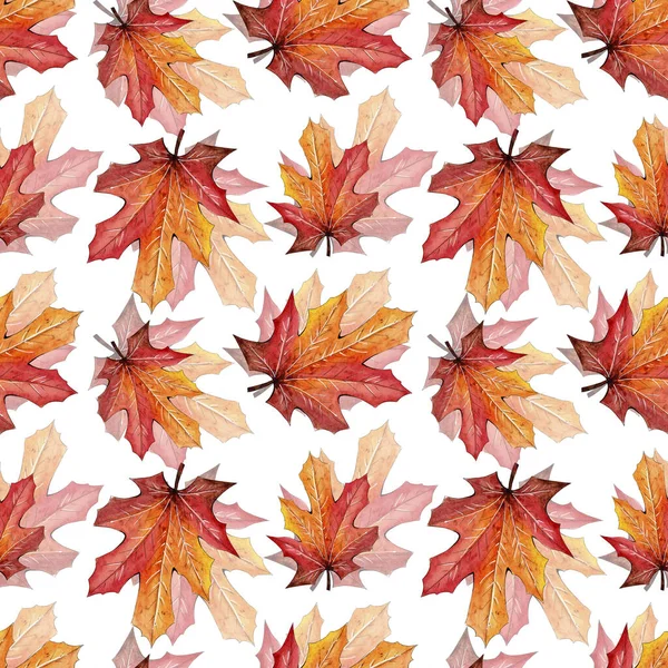 Seamless watercolor autumn fall pattern. — Stock Photo, Image