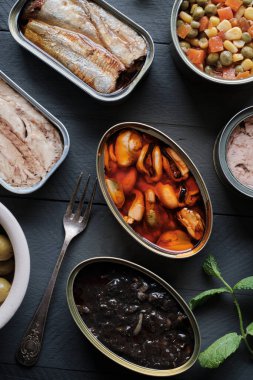 Siyah tahtadaki teneke kutuların çeşitliliği