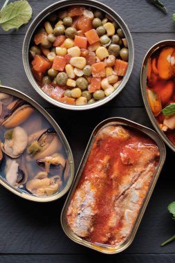 Siyah tahtadaki teneke kutuların çeşitliliği