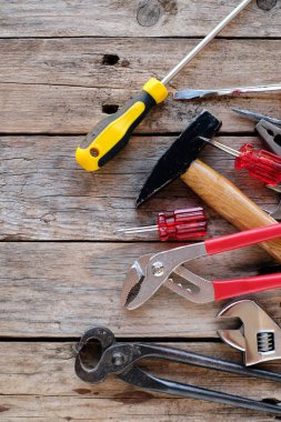 Çeşitli inşaat araçlarının arkaplanı