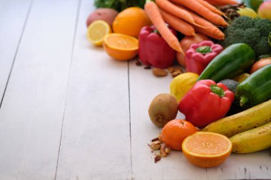 Metin için alanı olan taze sebzeler