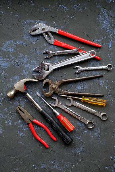 Background of various construction tools