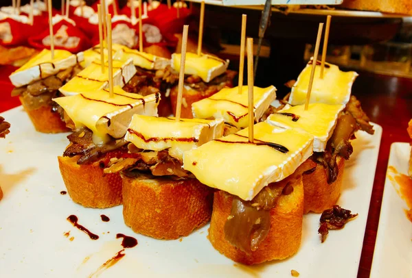 Spanische Tapas Genannt Pintxos Des Baskenlandes — Stockfoto