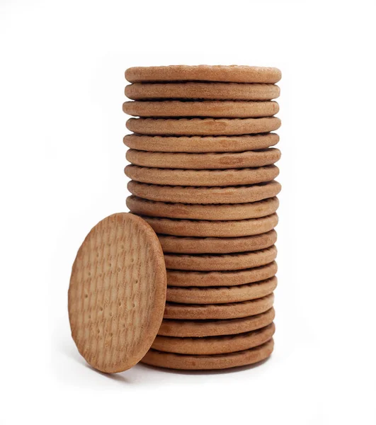 Hromada Cookies Bílém Pozadí — Stock fotografie