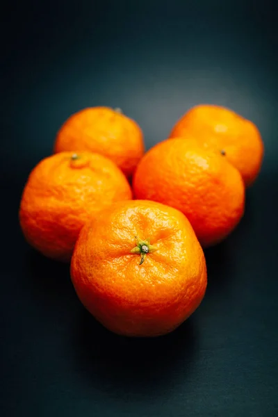 Mandarins Black Background — Stock Photo, Image