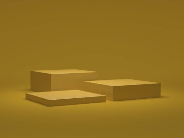 Gösteri için 8K Ürün Vitrini. 3D görüntüleme. Podyum tarzı. Tek Renk