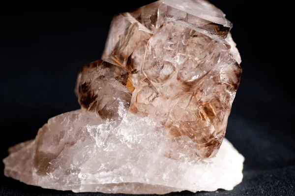 large dirty quartz crystal mineral sample with many facets