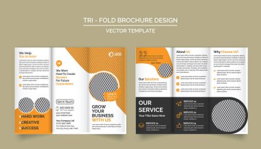 Tri-Fold Brochure Design Template for your Company, Corporate, Business, Advertising, Marketing, Agency, and Internet business. clipart
