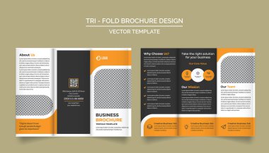 Tri Fold Brochure Design Template for your Company, Corporate, Business, Advertising, Marketing, Agency, and Internet business. clipart