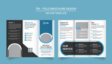 Tri Fold Brochure Design Template for your Company, Corporate, Business, Advertising, Marketing, Agency, and Internet business. clipart