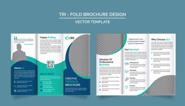 Tri Fold Brochure Design Template for your Company, Corporate, Business, Advertising, Marketing, Agency, and Internet business. clipart