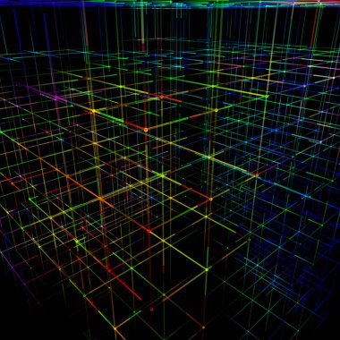 Soyut grafik tasarımı. Ağ bağlantısı arka planı. 3d oluşturma.