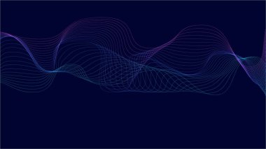 Uzayda pürüzsüz, parlak çizgiler. Yeni soyut arkaplan. 3d