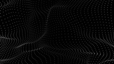 Dinamik noktalar dalgası. Vektör arkaplanı. 3B fütüristik illüstrasyon.