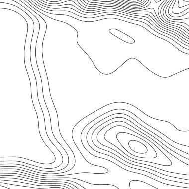 Contour vektör illüstrasyonu. Soyut topografik harita arkaplanı. Coğrafya şeması.
