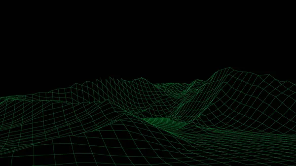 Ландшафтный дизайн гор. Wireframe landscape 3d. Векторная иллюстрация. — стоковый вектор