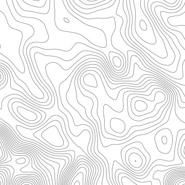 Contour vektör illüstrasyonu. Soyut topografik harita arkaplanı. Coğrafya şeması