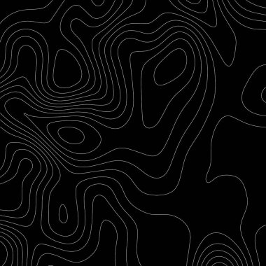 Contour vektör illüstrasyonu. Soyut topografik harita arkaplanı. Coğrafya şeması.
