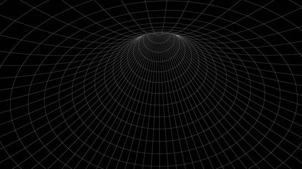 矢量图解 3D走廊网格 框架结构隧道 — 图库矢量图片