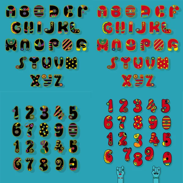 Schwarze und rote Disco-Alphabete — Stockfoto