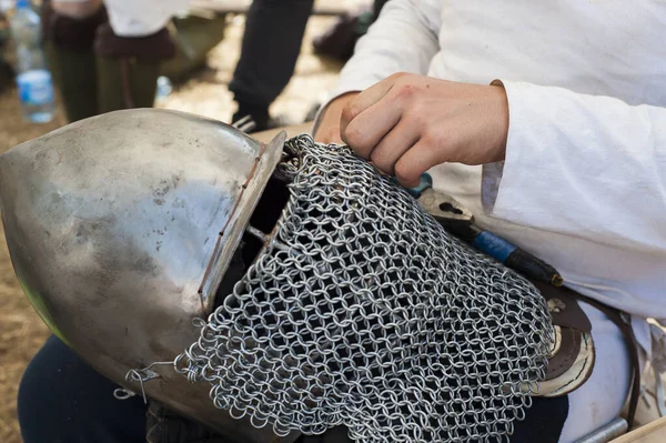 Detalle Ropa Herramientas Armas Del Herrero Medieval Tradicional Celebración Anual — Foto de Stock