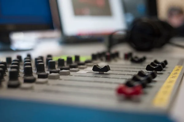 Studio Sonoro Nella Stazione Radio Locale — Foto Stock