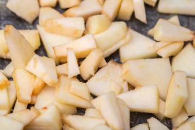 Elma dilim, soyulmuş ve dilimlenmiş elma pasta için.