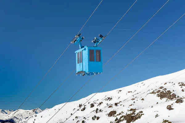 Service technical cabin of the cable car lift at the ski resort.