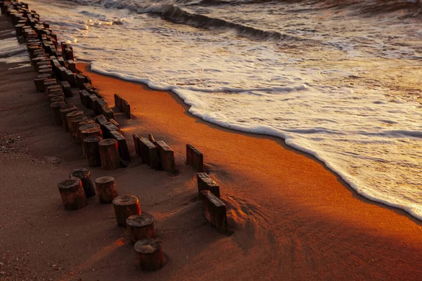 Início Sol Costa Mar Negro Ucrânia Região Odessa — Fotografia de Stock