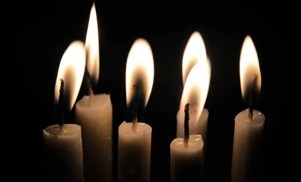Beautiful Candle Flame Dark — Stock Photo, Image