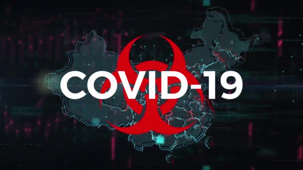 Covid 19 uitbraak China Kaart Corona Virus — Stockvideo